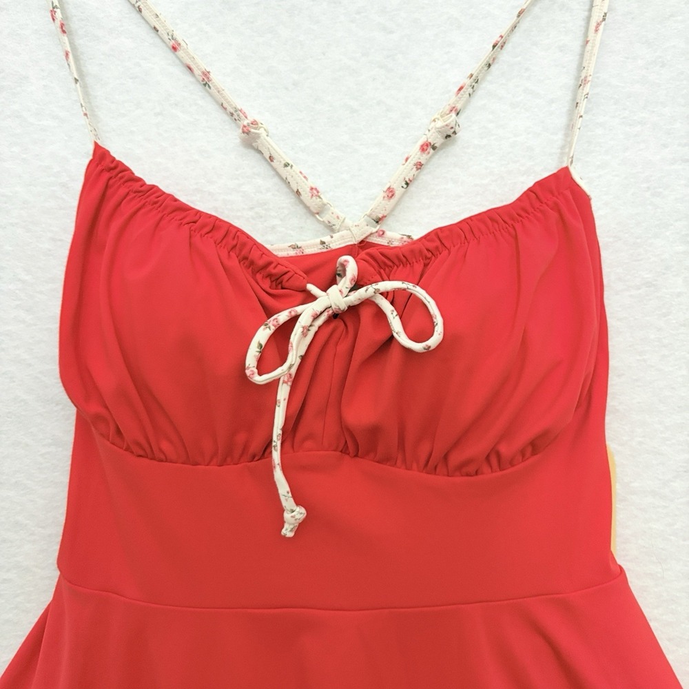 Blogilates Tie Front Twirl Active Dress Size Large NWT Orange Inner Shorts - Picture 4 of 9